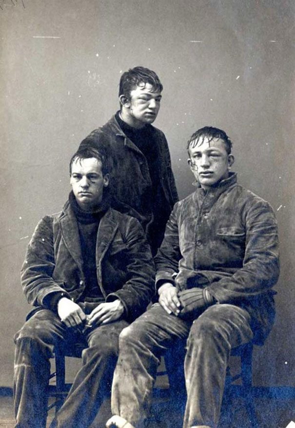 Princeton students after a freshman vs. sophomores snowball fight, 1893 