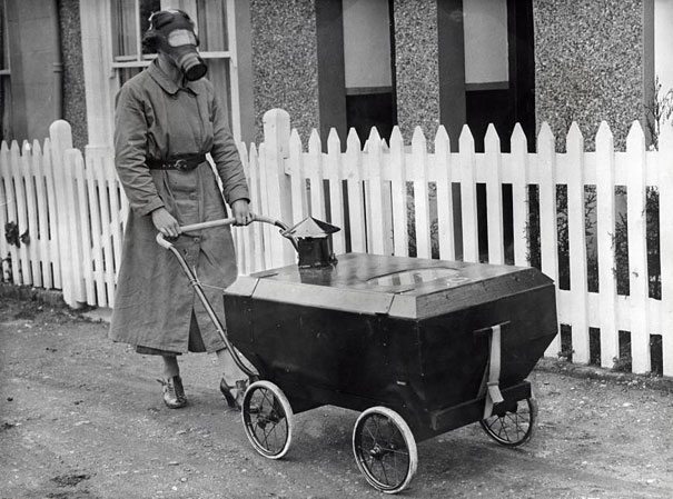 Woman With A Gas-Resistant Pram, England, 1938 